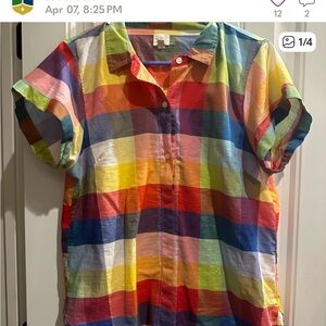 J. Crew Factory Colorful Plaid Button Down shirt
